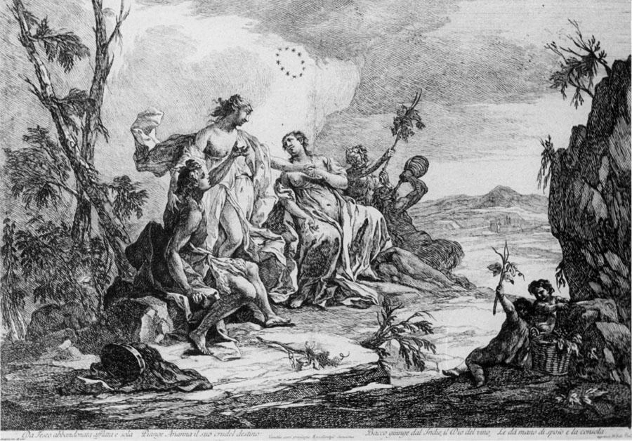 Bacco e Arianna - incisione, Museo Correr, Venezia